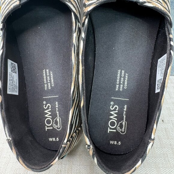 Toms Womens Size 8.5 Alpargata Espadrille Animal Print Slip-On Casual Flats - Picture 6 of 8